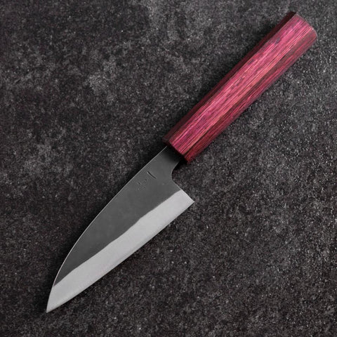 Funayuki Blue Steel #1 Kurouchi Manche Urushi Pourpre 105mm-[Musashi]-[Couteaux de cuisine japonais]
