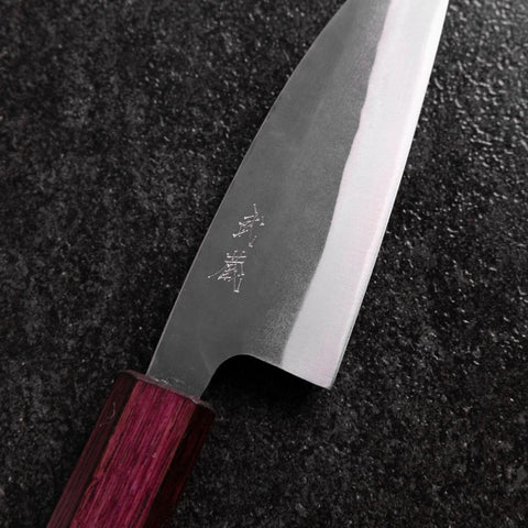 Funayuki Blue Steel #1 Kurouchi Manche Urushi Pourpre 105mm-[Musashi]-[Couteaux de cuisine japonais]