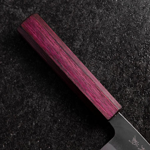 Funayuki Blue Steel #1 Kurouchi Manche Urushi Pourpre 105mm-[Musashi]-[Couteaux de cuisine japonais]