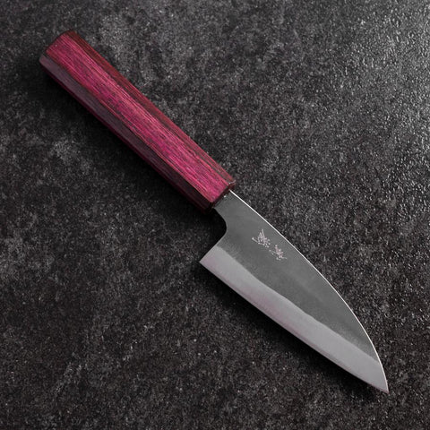 Funayuki Blue Steel #1 Kurouchi Manche Urushi Pourpre 105mm-[Musashi]-[Couteaux de cuisine japonais]