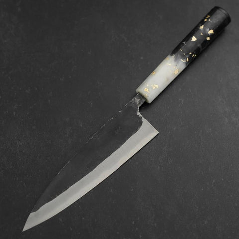 Funayuki Blue Steel #2 Kurouchi Manche Océan Noir Blanc et Or 165mm-[Musashi]-[Couteaux de cuisine japonais]