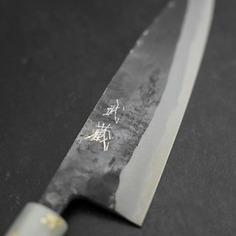 Funayuki Blue Steel #2 Kurouchi Manche Océan Noir Blanc et Or 165mm-[Musashi]-[Couteaux de cuisine japonais]