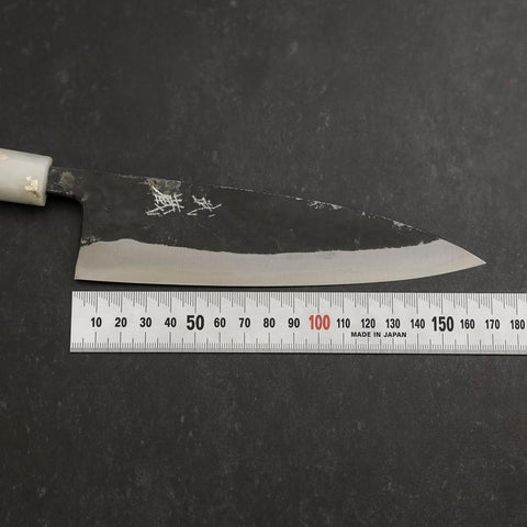 Funayuki Blue Steel #2 Kurouchi Manche Océan Noir Blanc et Or 165mm-[Musashi]-[Couteaux de cuisine japonais]