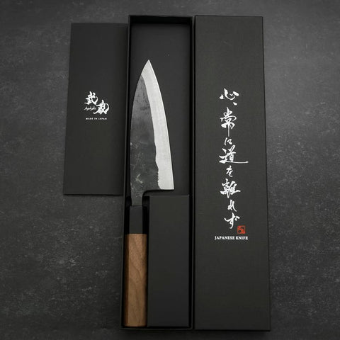 Funayuki Blue Steel #2 Kurouchi Manche en Buffle et Ébène 150mm-[Musashi]-[Couteaux de cuisine japonais]