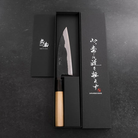 Funayuki Blue Steel #2 Kurouchi Manche en Buffle et Magnolia 150mm-[Musashi]-[Couteaux de cuisine japonais]