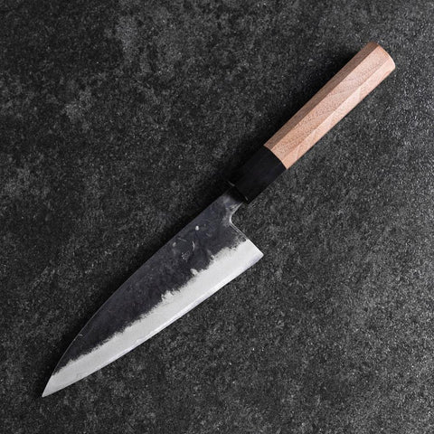 Funayuki Blue Steel #2 Kurouchi Buffalo Walnut Handle 165mm (6.5”)-[Musashi]-[Japanese-Kitchen-Knives]
