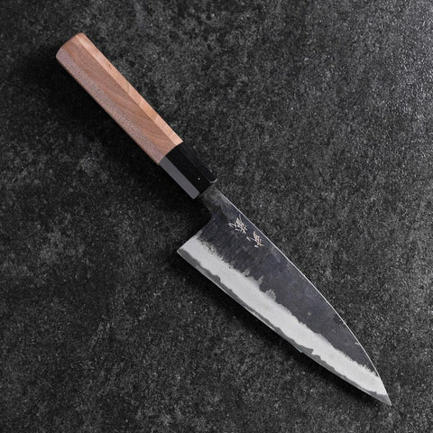 Funayuki Blue Steel #2 Kurouchi Buffalo Walnut Handle 165mm (6.5”)-[Musashi]-[Japanese-Kitchen-Knives]