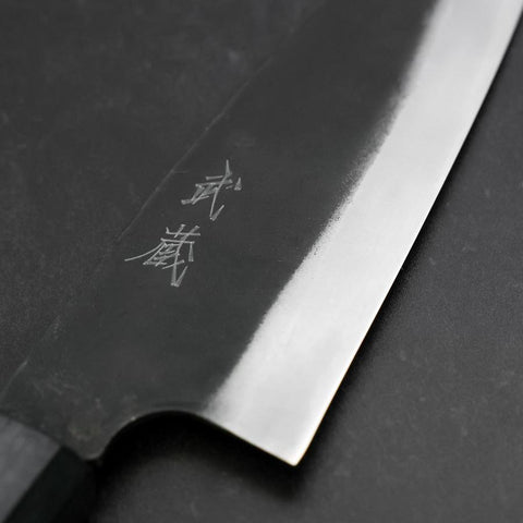 Funayuki Sabaki Blue Steel #1 Kurouchi Dark Blue Urushi Handle 165mm (6.5”)-[Musashi]-[Couteaux de cuisine japonais]