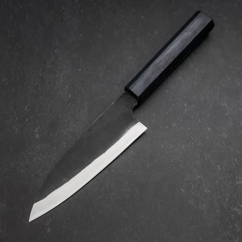 Funayuki Sabaki Blue Steel #1 Kurouchi Manche en Buffle et Ébène 180mm-[Musashi]-[Couteaux de cuisine japonais]
