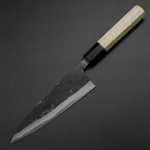 Funayuki Sabaki Blue Steel #1 Kurouchi Manche en Buffle et Magnolia 160mm-[Musashi]-[Couteaux de cuisine japonais]