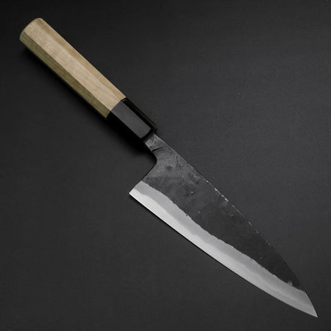 Funayuki Sabaki Blue Steel #1 Kurouchi Manche en Buffle et Magnolia 160mm-[Musashi]-[Couteaux de cuisine japonais]