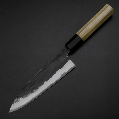 Funayuki Sabaki Blue Steel #1 Kurouchi Manche en Buffle et Magnolia 165mm-[Musashi]-[Couteaux de cuisine japonais]