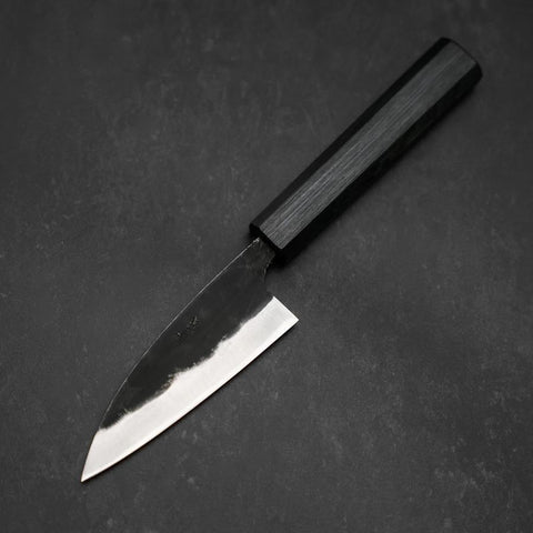 Funayuki Sabaki Blue steel #1 Kurouchi Buffalo Ebony Handle 165mm-[Musashi]-[Couteaux de cuisine japonais]