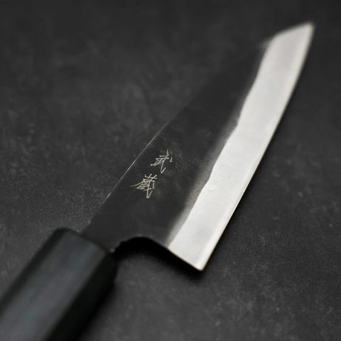 Funayuki Sabaki Blue steel #1 Kurouchi Buffalo Ebony Handle 165mm-[Musashi]-[Couteaux de cuisine japonais]
