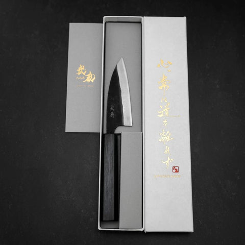 Funayuki Sabaki Blue steel #1 Kurouchi Buffalo Ebony Handle 165mm-[Musashi]-[Couteaux de cuisine japonais]