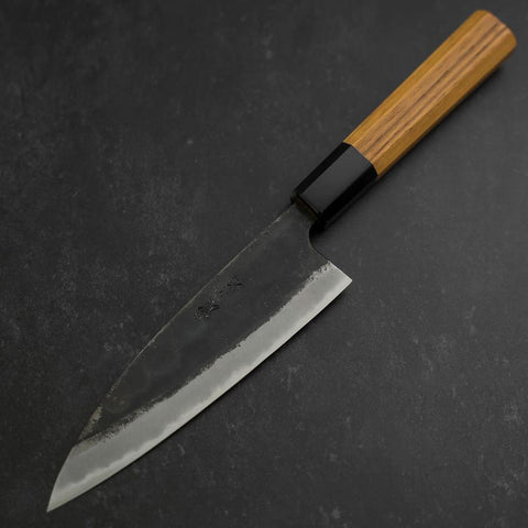 Funayuki Sabaki Blue steel #2 Kurouchi Manche en Buffle et Bois de Teck 165mm-[Musashi]-[Couteaux de cuisine japonais]