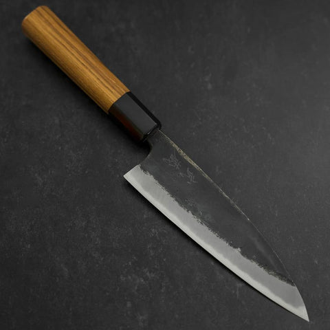 Funayuki Sabaki Blue steel #2 Kurouchi Manche en Buffle et Bois de Teck 165mm-[Musashi]-[Couteaux de cuisine japonais]