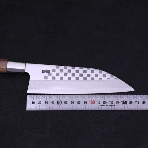 Funayuki Silver Steel #3 Ichimatsu Manche en Noyer 165mm-[Musashi]-[Couteaux de cuisine japonais]