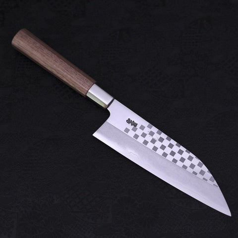 Funayuki Silver Steel #3 Ichimatsu Walnut Handle 165mm-[Musashi]-[Couteaux de cuisine japonais]