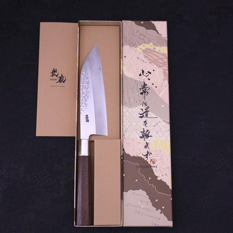 Funayuki Silver Steel #3 Karakusa Manche en Noyer 165mm-[Musashi]-[Couteaux de cuisine japonais]
