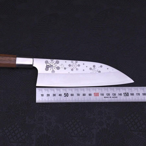 Funayuki Silver Steel #3 Kazahana Manche en Noyer 165mm-[Musashi]-[Couteaux de cuisine japonais]