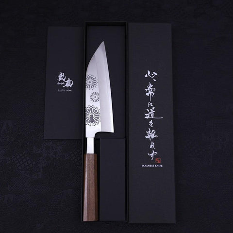 Funayuki Silver Steel #3 Kiku Manche en Noyer 165mm-[Musashi]-[Couteaux de cuisine japonais]