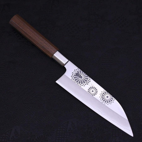 Funayuki Silver Steel #3 Kiku Manche en Noyer 165mm-[Musashi]-[Couteaux de cuisine japonais]