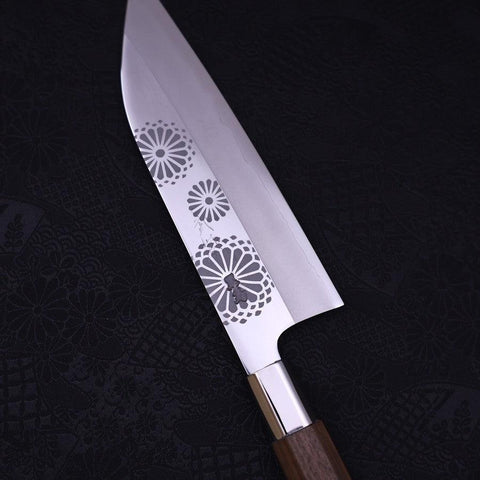 Funayuki Silver Steel #3 Kiku Walnut Handle 165mm-[Musashi]-[Couteaux de cuisine japonais]