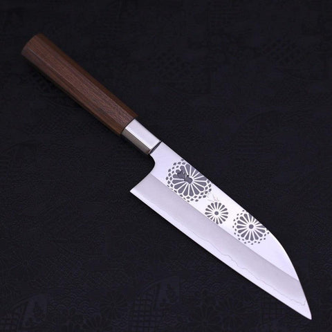 Funayuki Silver Steel #3 Kiku Walnut Handle 165mm-[Musashi]-[Couteaux de cuisine japonais]