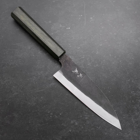 Funayuki White Steel #2 Kurouchi Manche Urushi Vert 150mm-[Musashi]-[Couteaux de cuisine japonais]