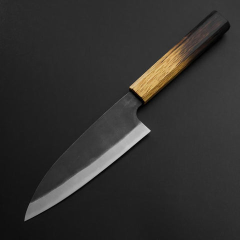Funayuki White Steel #2 Kurouchi Manche Yaki Urushi 155mm-[Musashi]-[Couteaux de cuisine japonais]