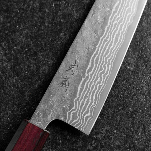Gyuto 440C Nashiji Damas Manche Urushi Pourpre 210mm-[Musashi]-[Couteaux de cuisine japonais]