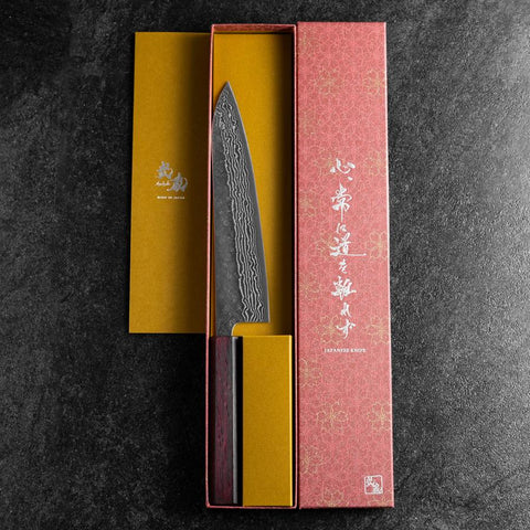 Gyuto 440C Nashiji Damas Manche Urushi Pourpre 210mm-[Musashi]-[Couteaux de cuisine japonais]