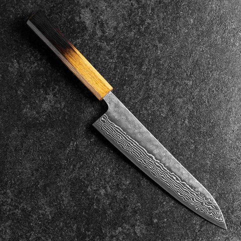 Gyuto 440C Nashiji Damas Manche Yaki Urushi 210mm-[Musashi]-[Couteaux de cuisine japonais]