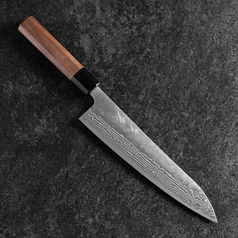 Gyuto 440C Nashiji Damas Manche en Noyer 210mm-[Musashi]-[Couteaux de cuisine japonais]