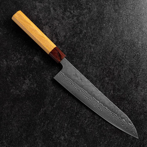 Gyuto 440C Nashiji Damas Manche en Zelkova 210mm-[Musashi]-[Couteaux de cuisine japonais]