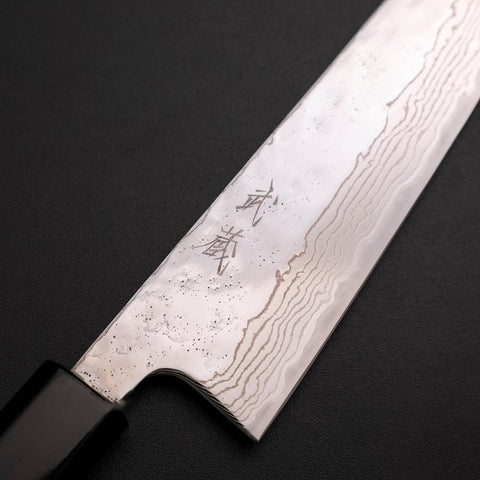 Gyuto 440C Nashiji Miroir Manche Urushi brûlé 180mm-[Musashi]-[Couteaux de cuisine japonais]