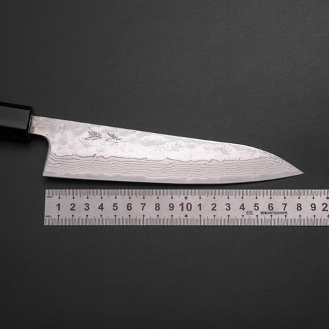 Gyuto 440C Nashiji Miroir Manche Urushi brûlé 180mm-[Musashi]-[Couteaux de cuisine japonais]