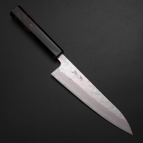 Gyuto 440C Nashiji Miroir Manche Urushi brûlé 180mm-[Musashi]-[Couteaux de cuisine japonais]