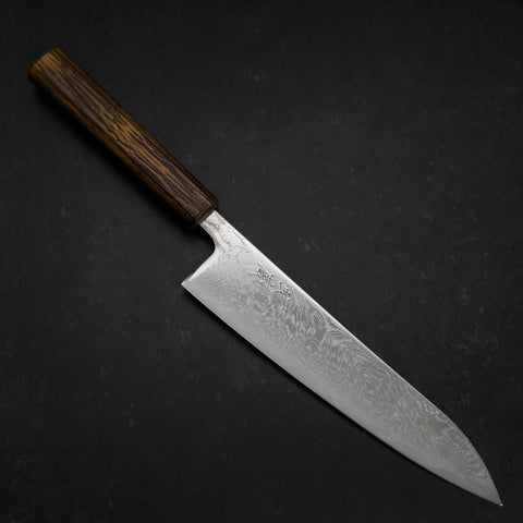 Gyuto AUS-10 Damas à Vague en Nickel Manche Sumi Urushi 210mm-[Musashi]-[Couteaux de cuisine japonais]