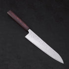 Gyuto AUS-10 Miroir Tsuchime Damas Manche Urushi Pourpre 210mm-[Musashi]-[Couteaux de cuisine japonais]