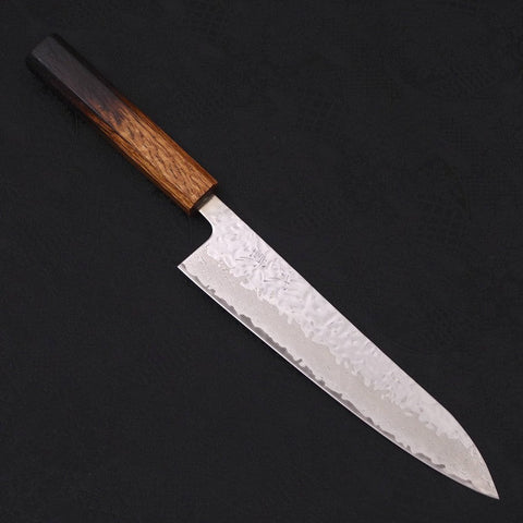 Gyuto AUS-10 Miroir Tsuchime Damas Manche Yaki Urushi 210mm-[Musashi]-[Couteaux de cuisine japonais]