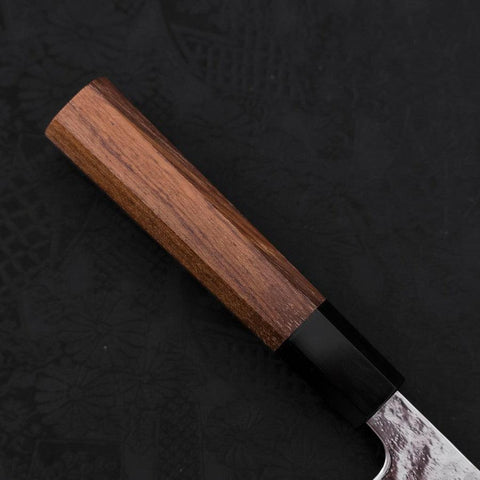 Gyuto AUS-10 Miroir Tsuchime Damas Manche en Buffle et Bois de Teck 210mm-[Musashi]-[Couteaux de cuisine japonais]