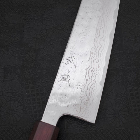 Gyuto AUS-10 Nashiji Damas Manche Urushi Pourpre 210mm-[Musashi]-[Couteaux de cuisine japonais]