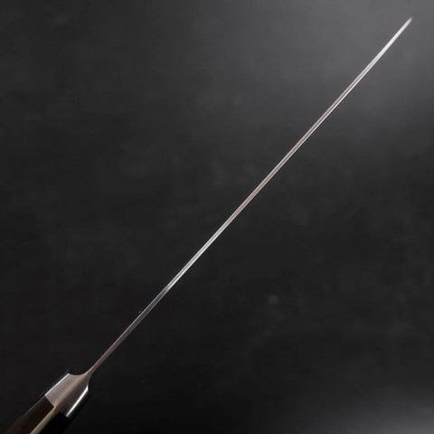 Gyuto AUS-10 Nickel en Vagues Damas Manche Occidental Marron 210mm-[Musashi]-[Couteaux de cuisine japonais]