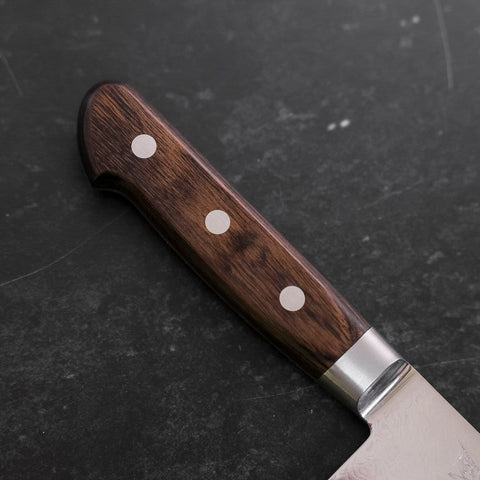 Gyuto AUS-10 Nickel en Vagues Damas Manche Occidental Marron 210mm-[Musashi]-[Couteaux de cuisine japonais]
