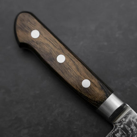 Gyuto AUS-10 Nickel en Vagues Damas Manche Occidental Marron 210mm-[Musashi]-[Couteaux de cuisine japonais]