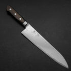 Gyuto AUS-10 Nickel en Vagues Damas Manche Occidental Marron 210mm-[Musashi]-[Couteaux de cuisine japonais]