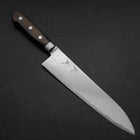 Gyuto AUS-10 Nickel en Vagues Damas Manche Occidental Marron 210mm-[Musashi]-[Couteaux de cuisine japonais]
