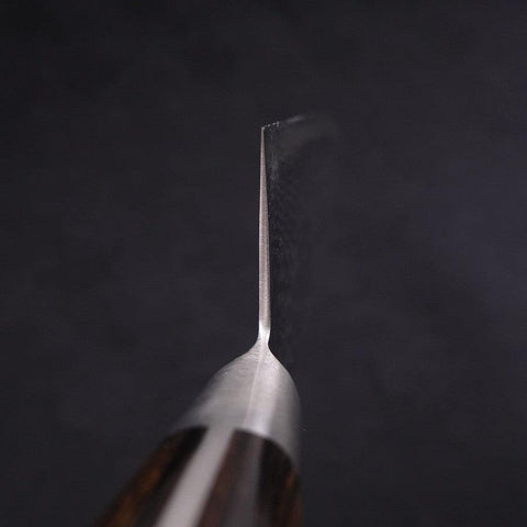 Gyuto AUS-10 Nickel en Vagues Damas Manche Occidental Marron 240mm-[Musashi]-[Couteaux de cuisine japonais]